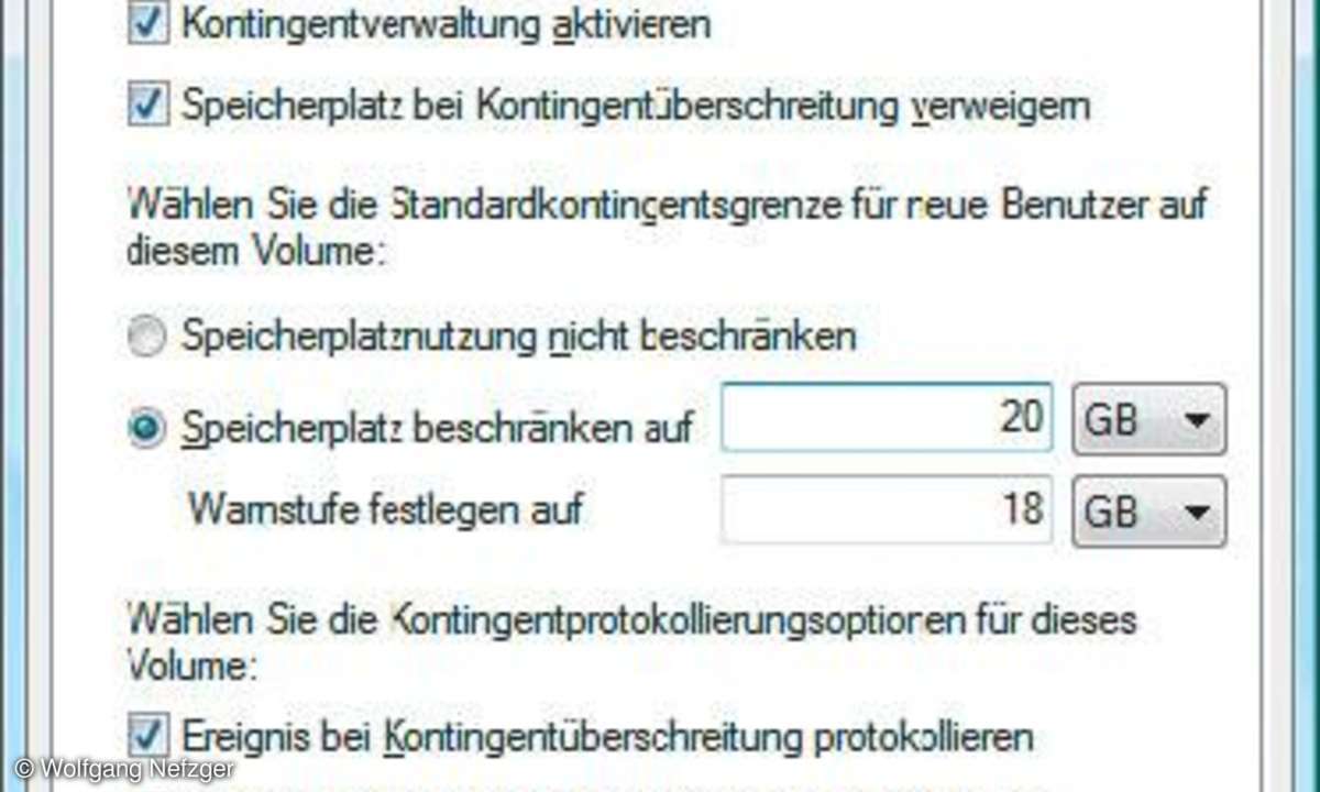 Kontigentverwaltung für mehrere Anwender