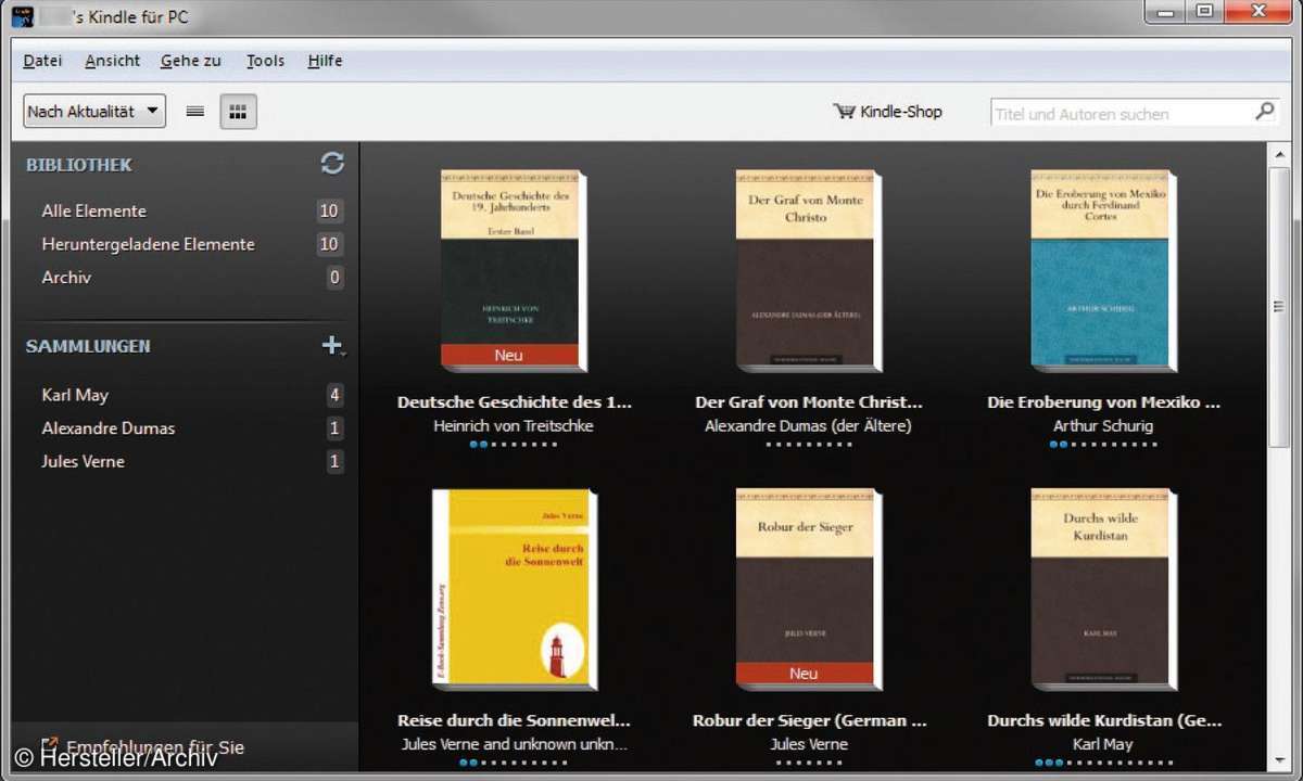 Kindle-Reader, software, ebooks
