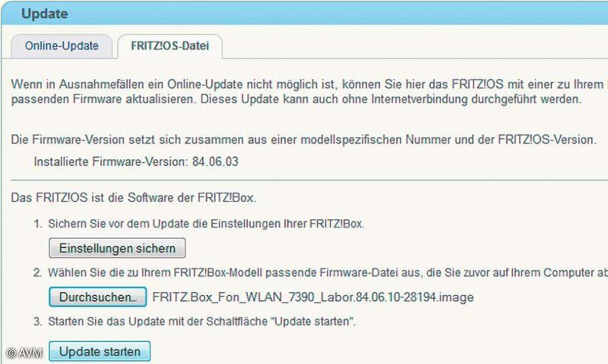 Update-Fenster