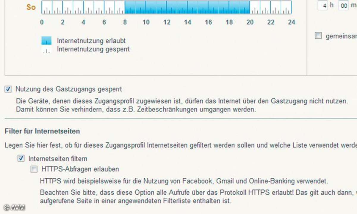 Einstellung: gesperrter Gast