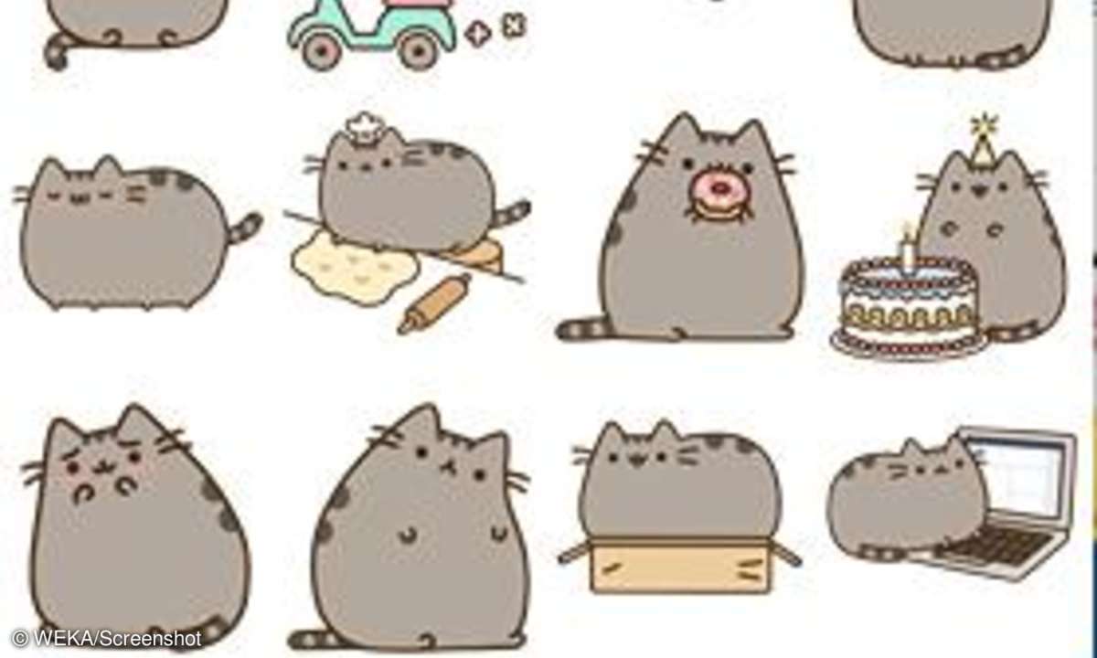 Das Auswahlmenü für die Facebook-Sticker.
