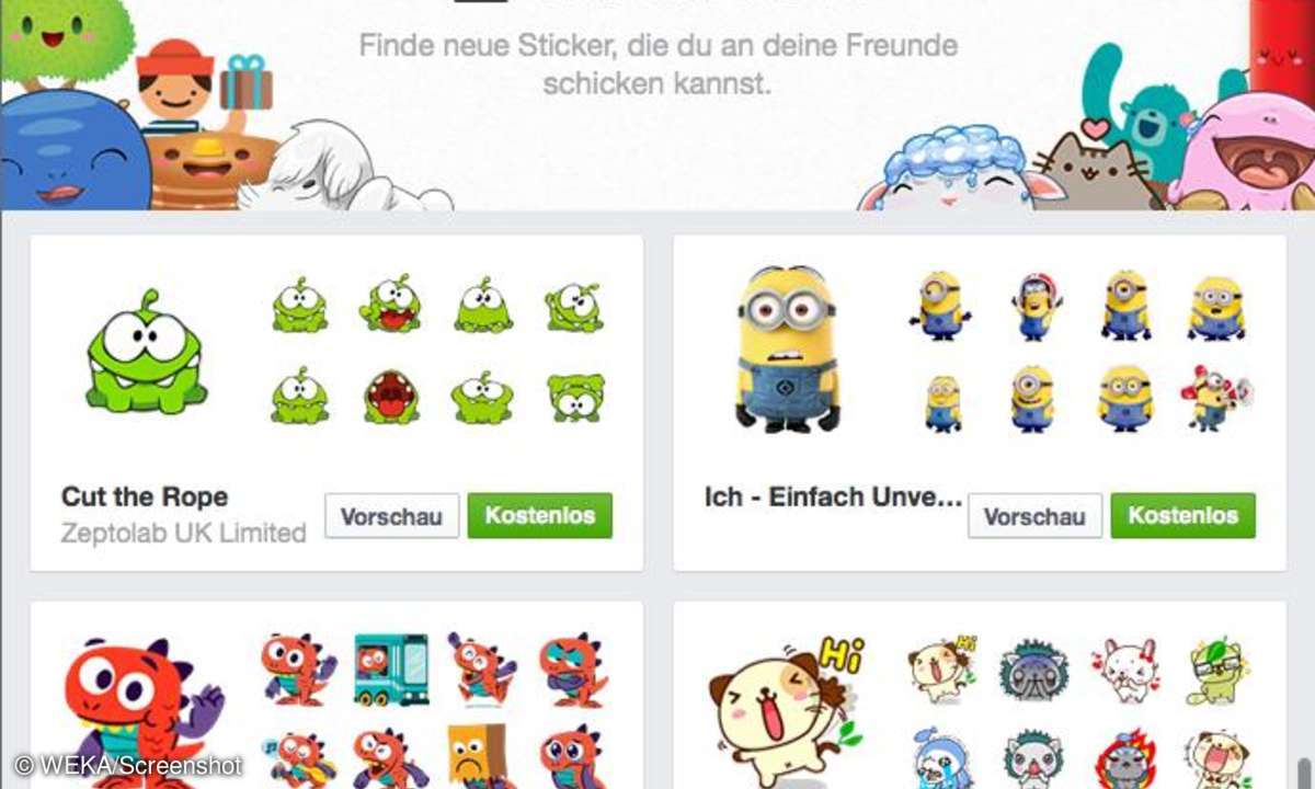 Der Sticker-Store von Facebook