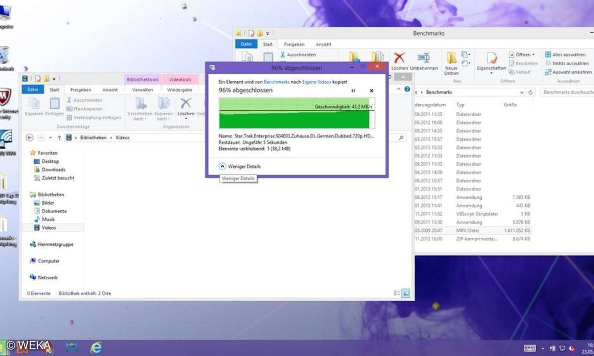 Windows 8 Kopier-Vorgang
