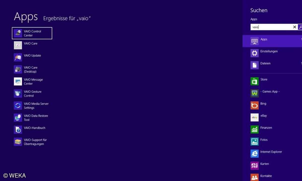 Windows 8 App-Suche