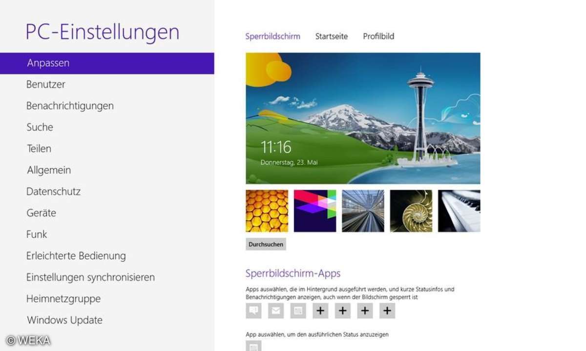 Windows 8 Einstellungen
