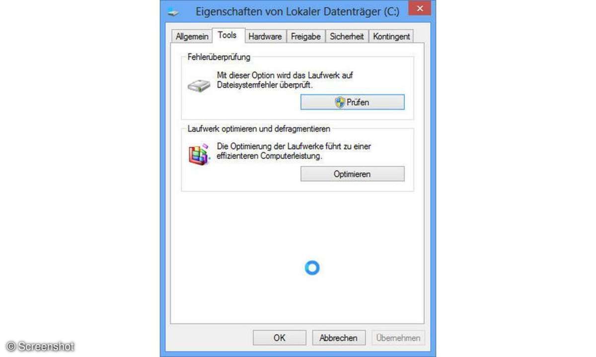 Dateisystem prüfen und defragmentieren