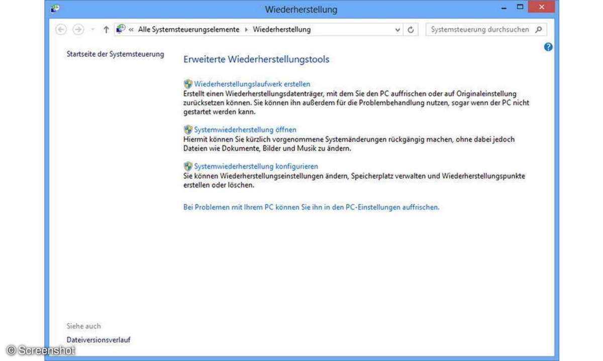 Systemwiederherstellung nutzen