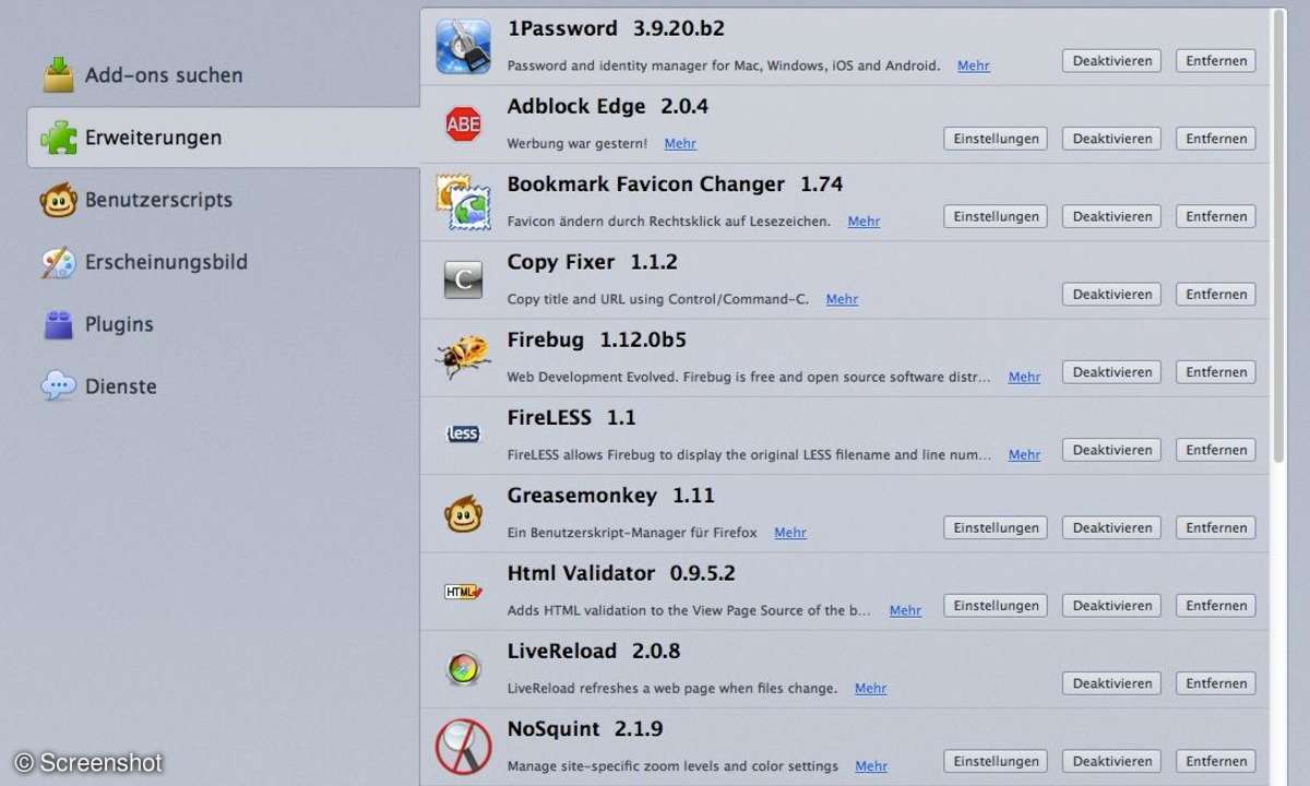 Plugins ausschalten