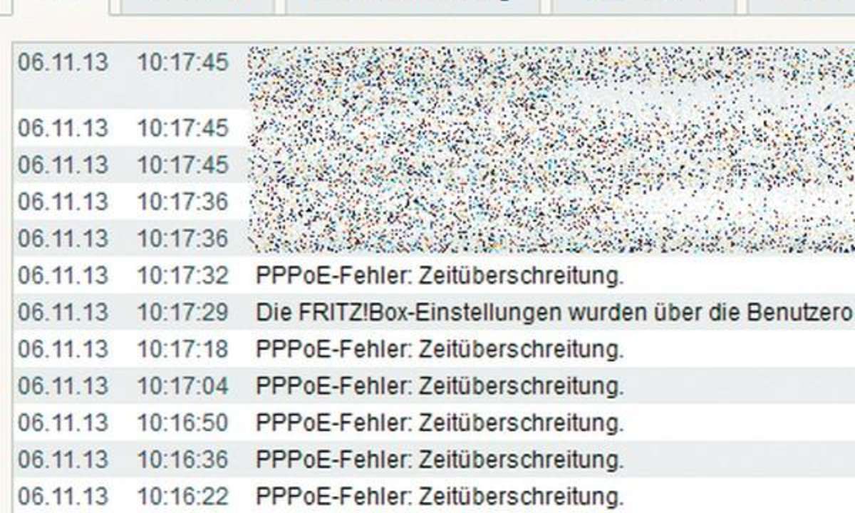 PPPoE-Einwahlversuche