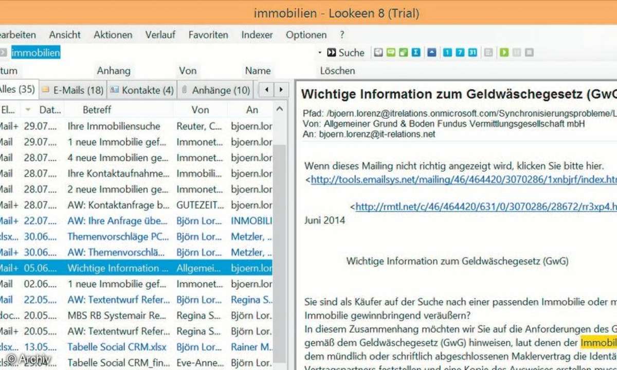 Mail-Suche