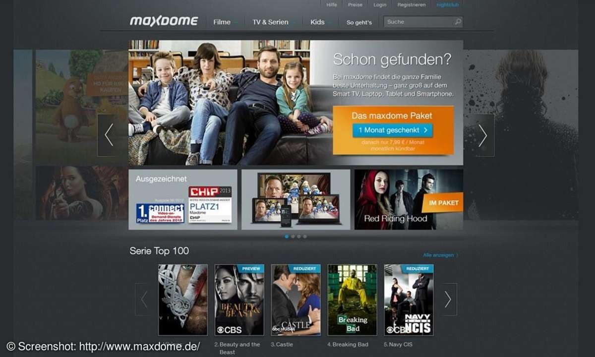 Maxdome Homepage