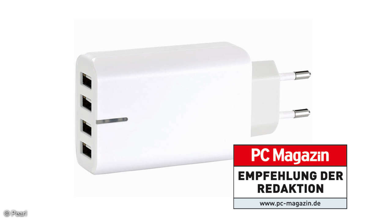revolt Intelligentes 4-Port-USB-Wandnetzteil Smart Power