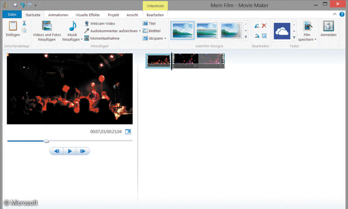 Windows Movie Maker Screenshot
