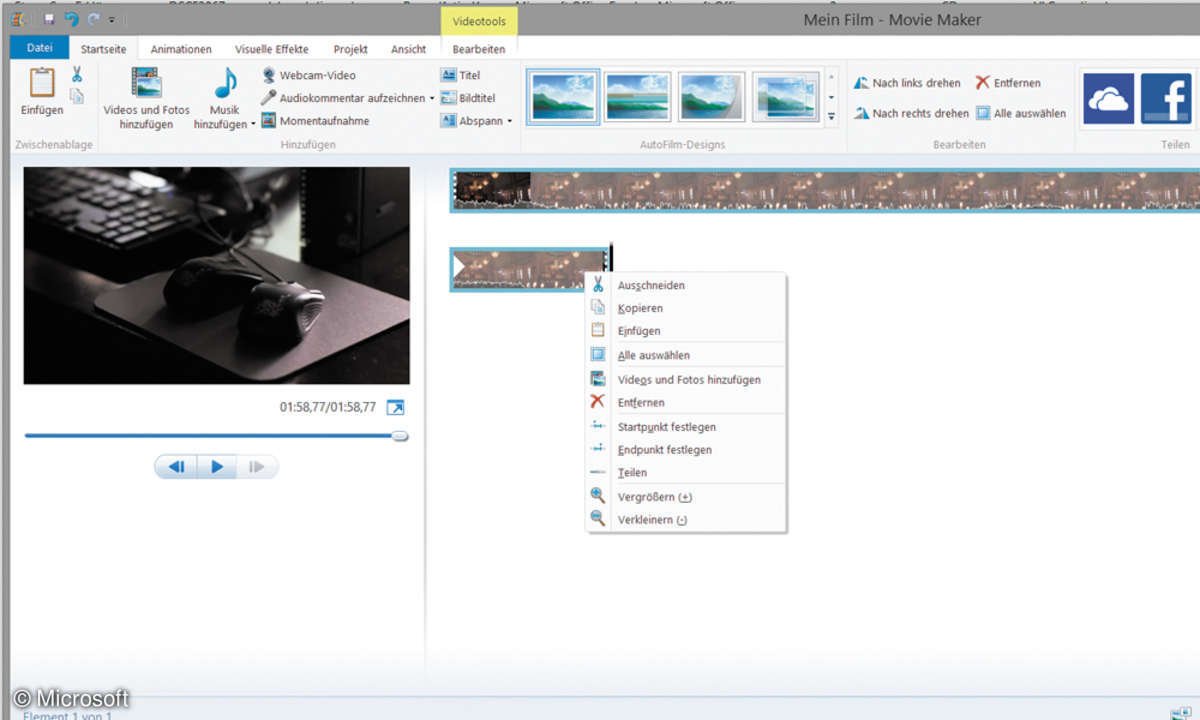 Windows Movie Maker Screenshot