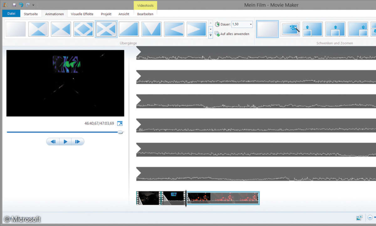 Windows Movie Maker Übergänge