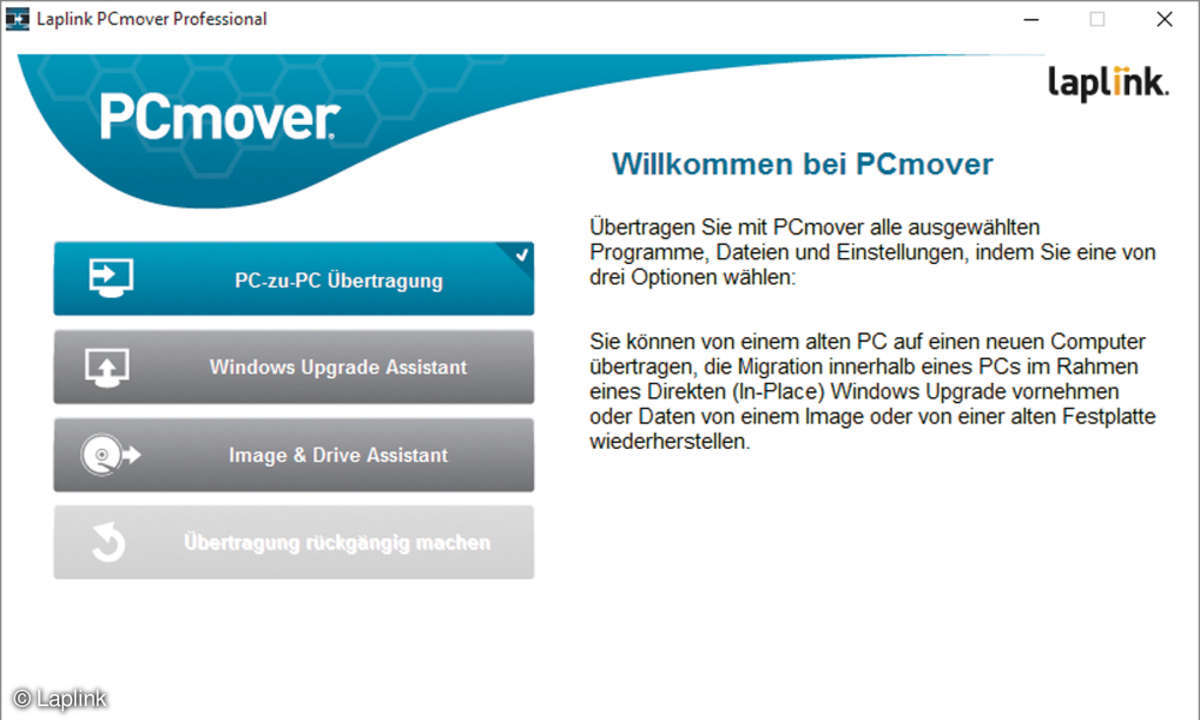 Screenshot vom PCmover