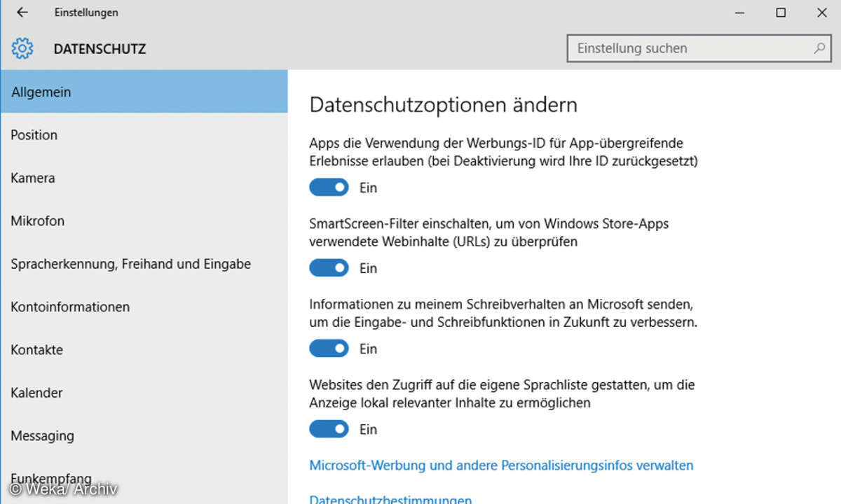 Datenschutzeinstellungen