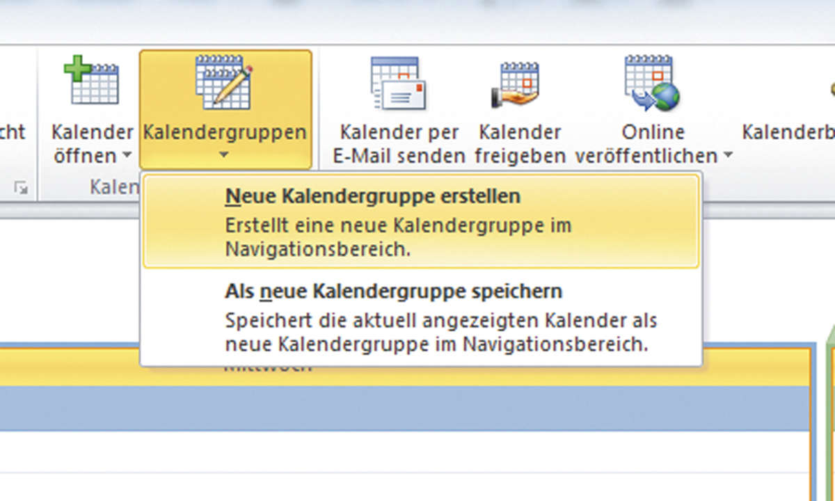 Kalendergruppe neu anlegen