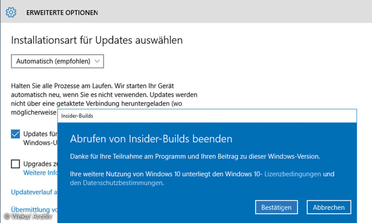 Update-Einstellungen