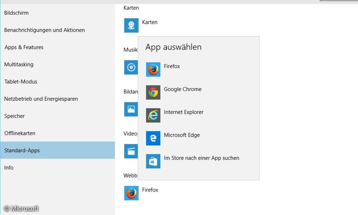 Windows 10: Standardbrowser ändern