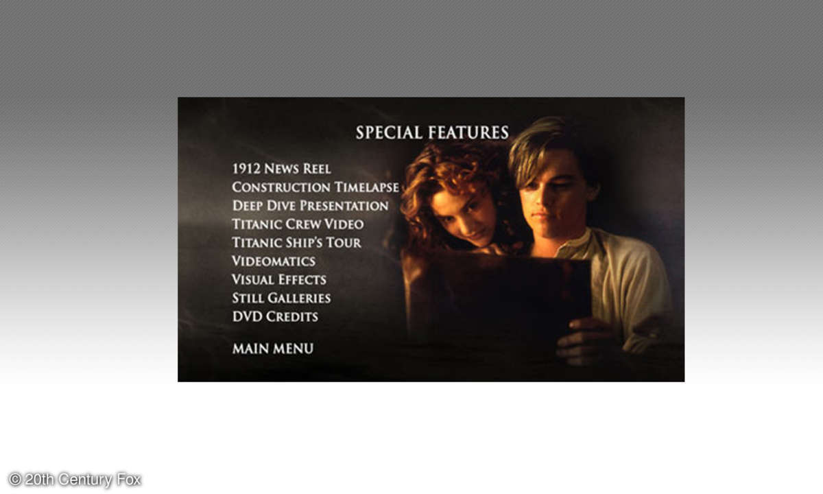 Titanic: DVD-Menü