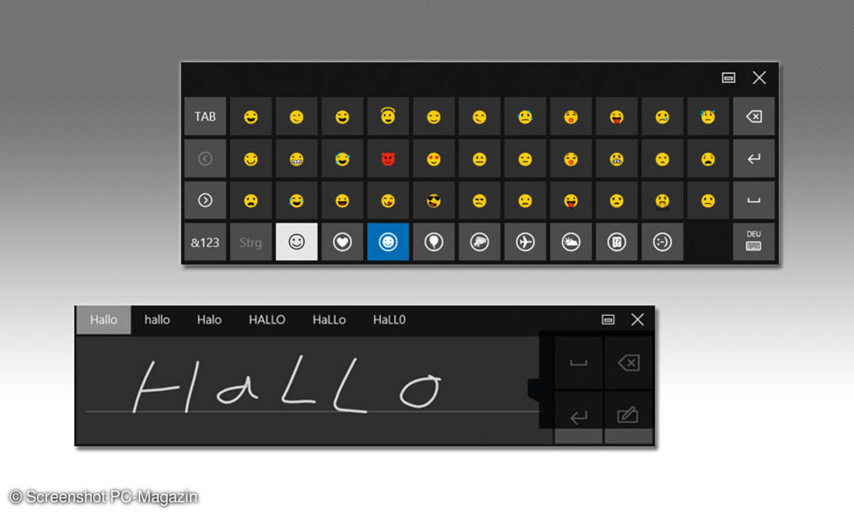 Touchbedienung mit Bildschirmtastatur Windows 10