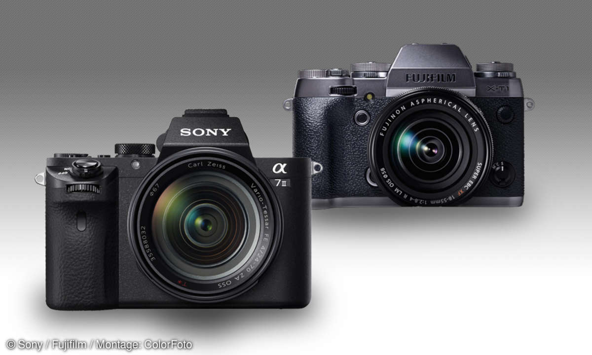 Sony A7 II vs. Fujifilm X-T1 Graphit Silber
