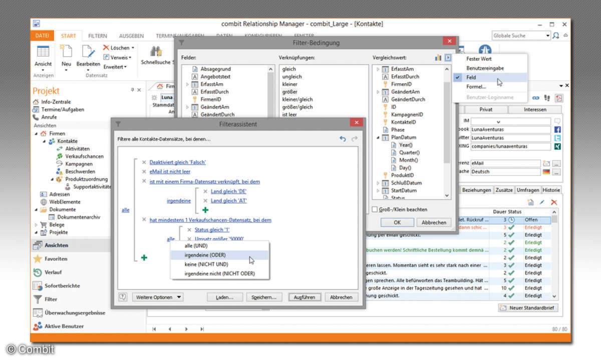 Combit Relationship Manager 8 - Screenshot