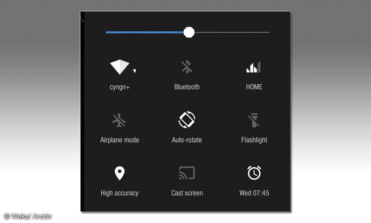 Schnellzugriff-Menü bei CyanogenMod