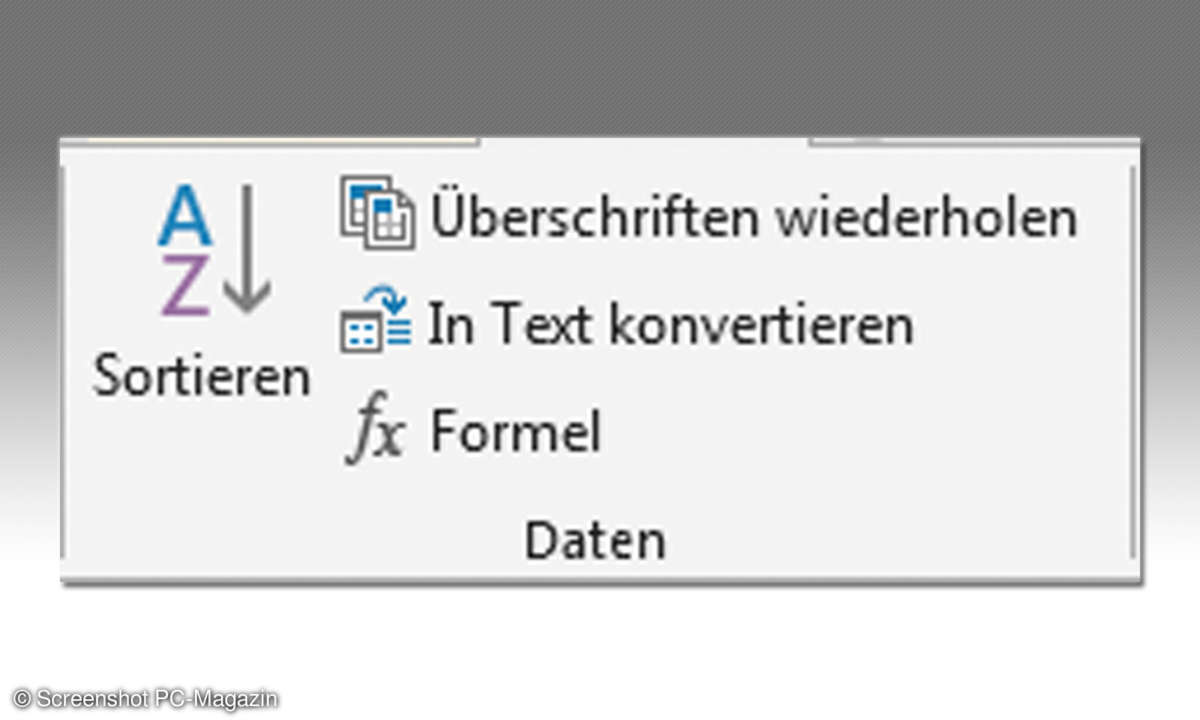 Mehrseitige Tabellen in Word