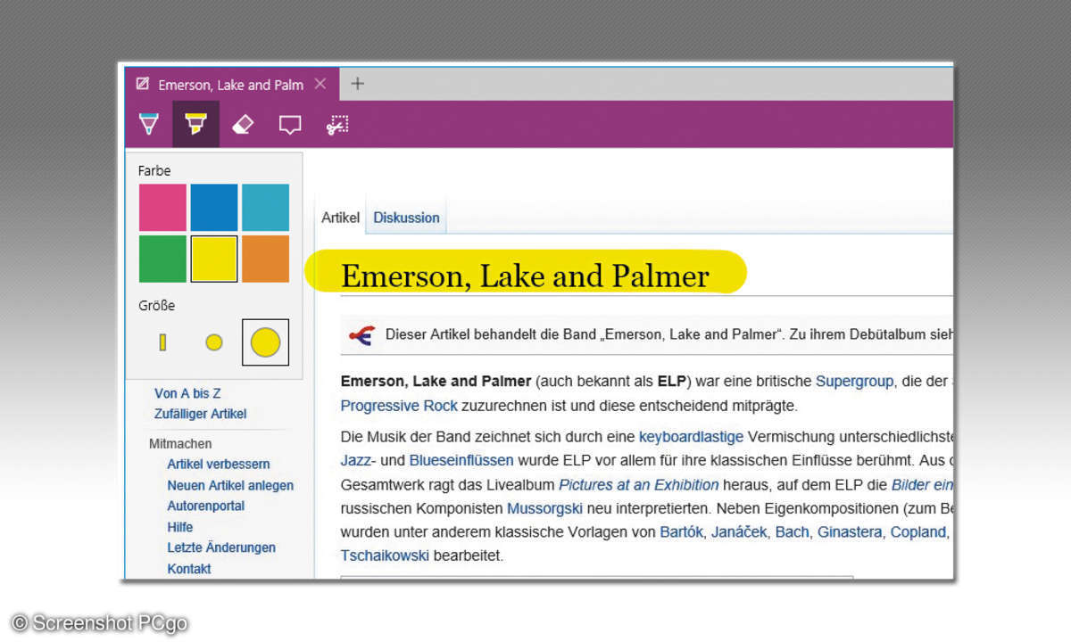 Markierungen erstellen: Microsoft-Edge-Browser