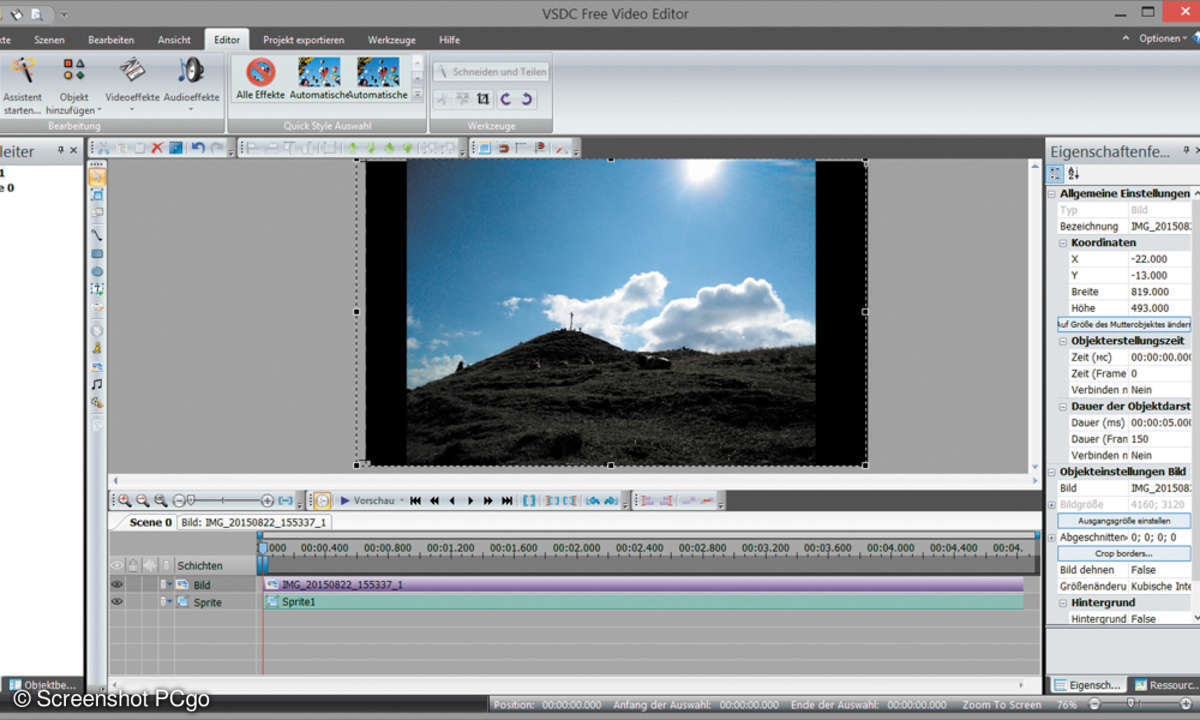 VSDC Video Editor Videobearbeitung
