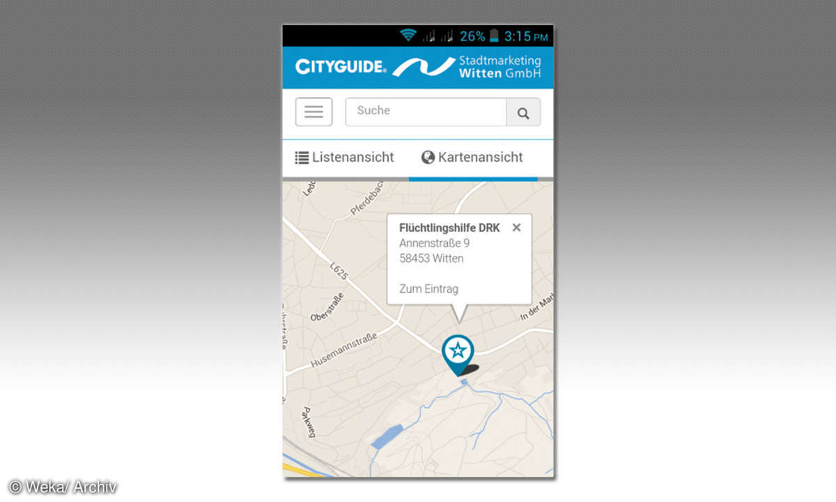 Screenshot Cityguide-App