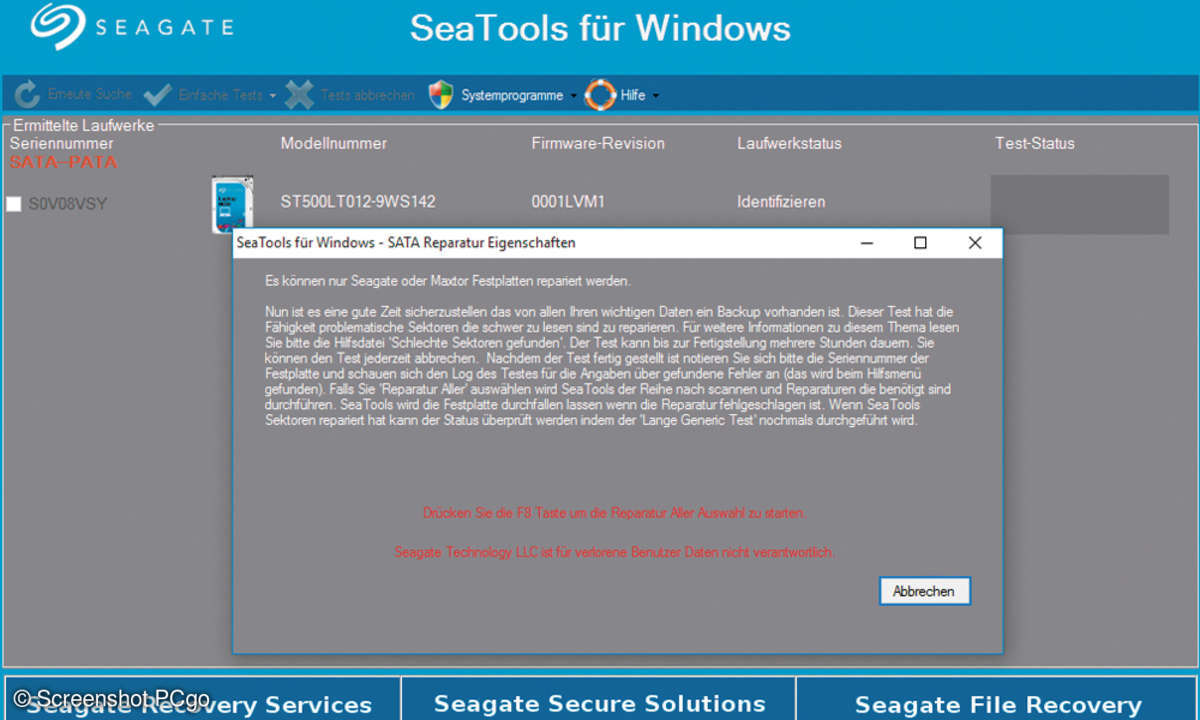 Seatools für Windows