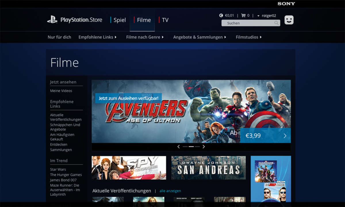 Sony VOD Abruf
