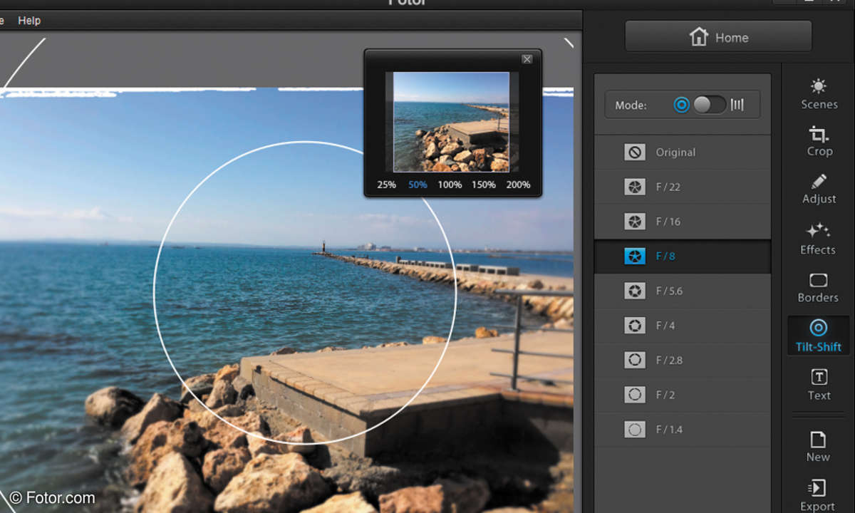 Screenshot: Fotor