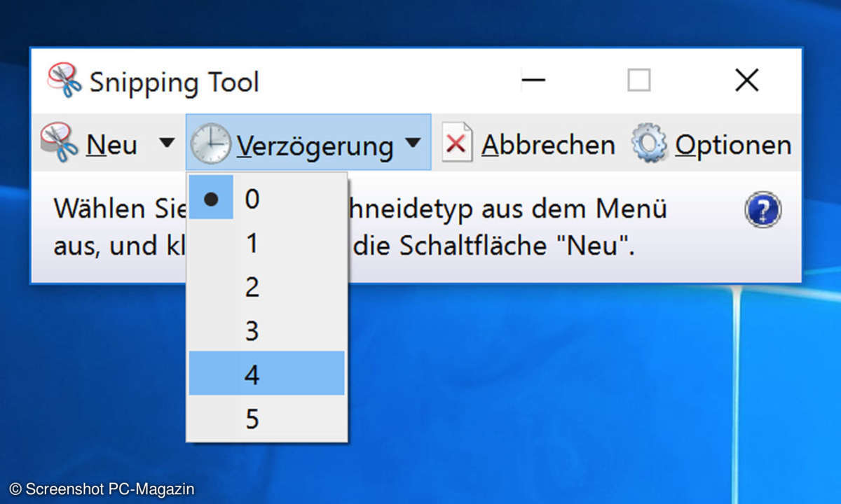 Windows 10 - Zeitgesteuerte Aufnahmen mit Snipping Tool