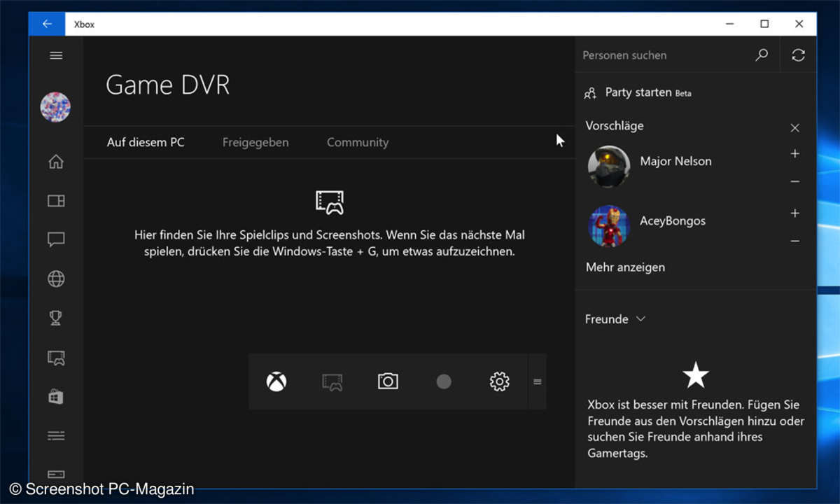 Windows 10 - Bildschirmaufzeichnung
