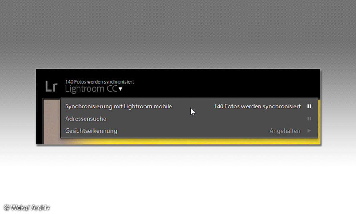 Screenshot: Lightroom-Synchronisierung