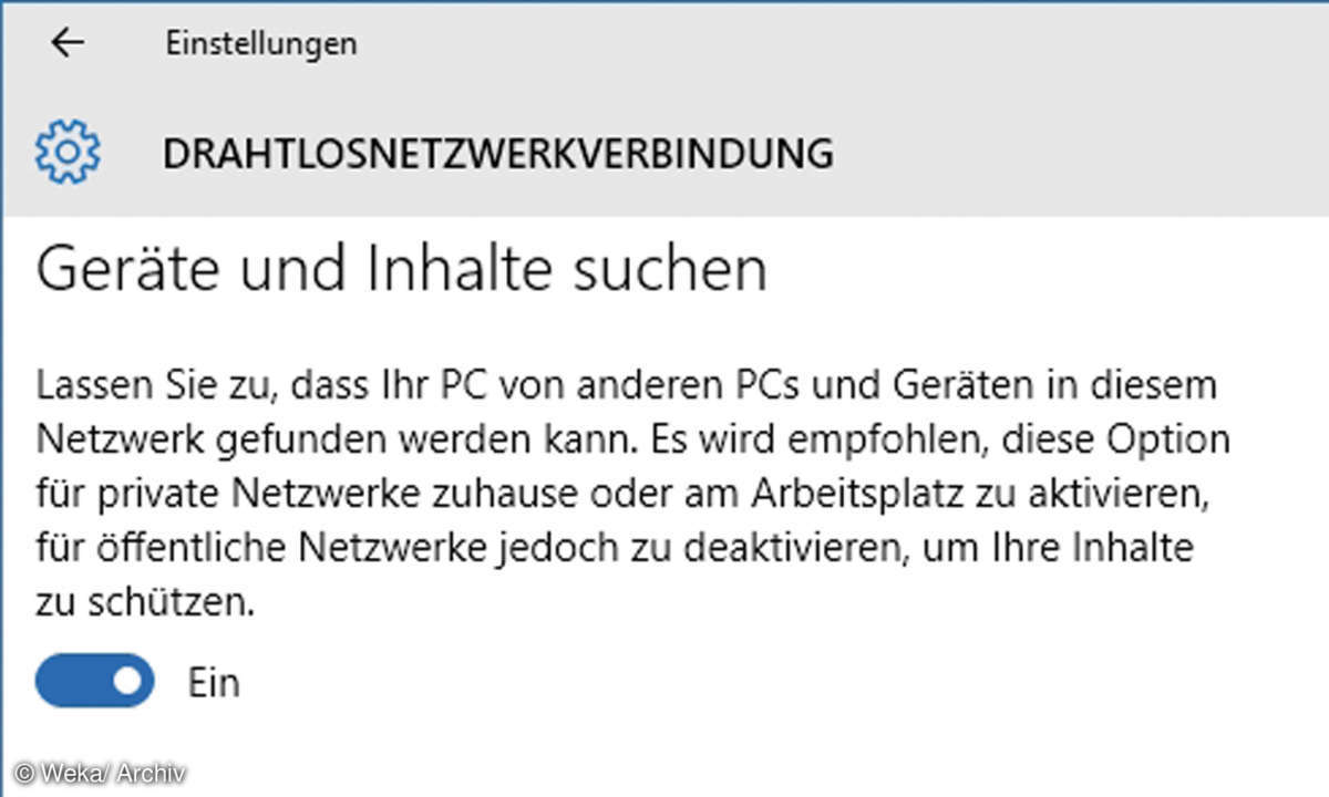 Screenshot: Drahtlosnetzwerkverbindung