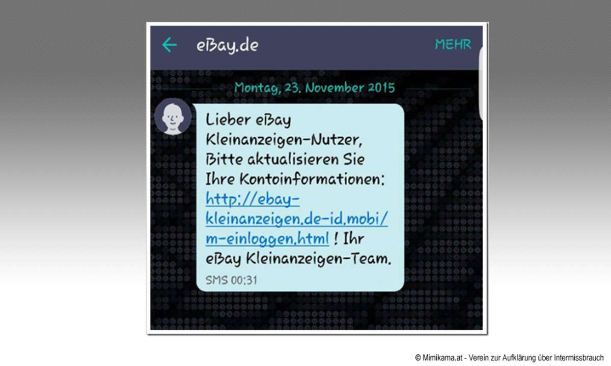 Ebay-Kleinanzeigen: Phishing-SMS