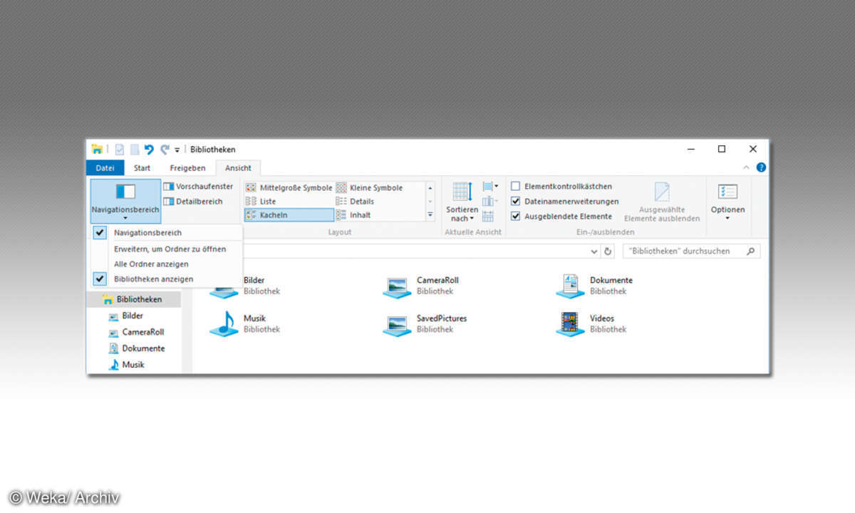 Screenshot: Bibliotheken