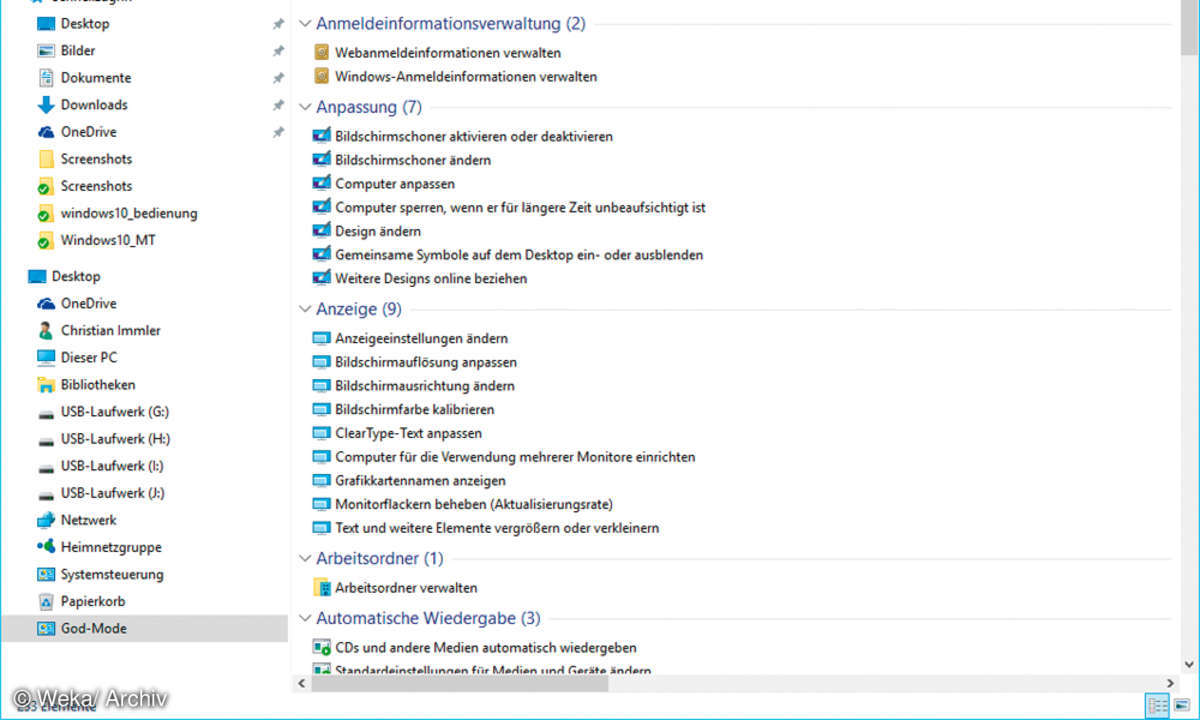 Screenshot: God-Mode