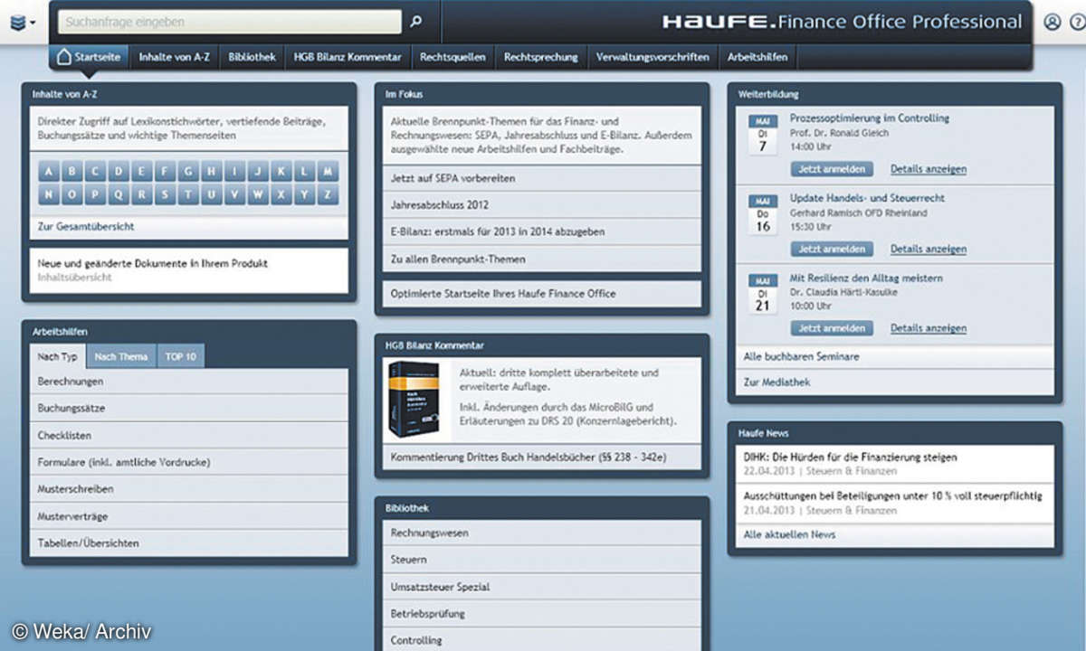 Screenshot: Haufe Business Office Professional