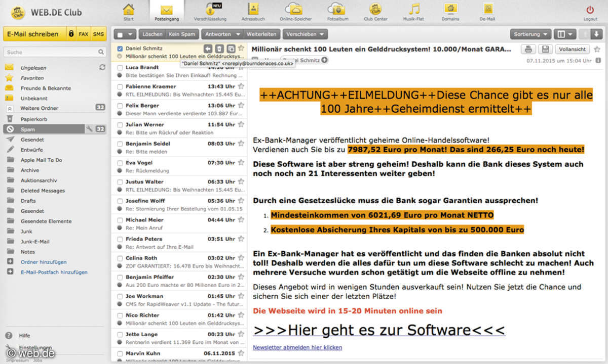 Web.de Spam