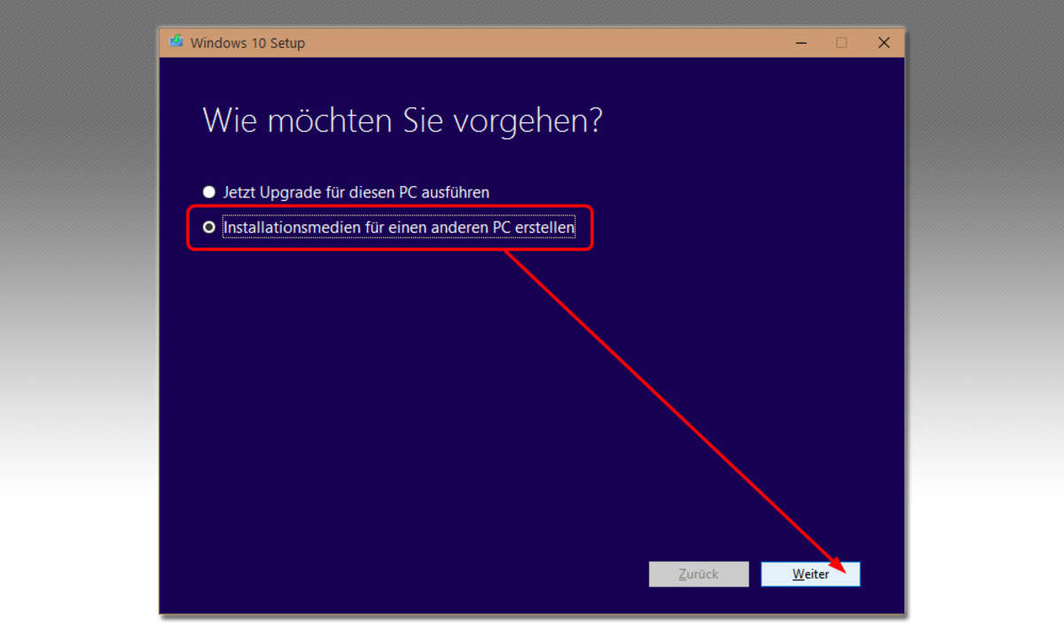 Installationsmedium Media Creation Tool