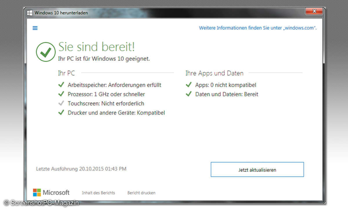 Windows 10 Systemaktualisierung