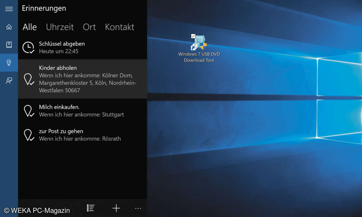 Microsoft Cortana - Erinnerungsfunktion