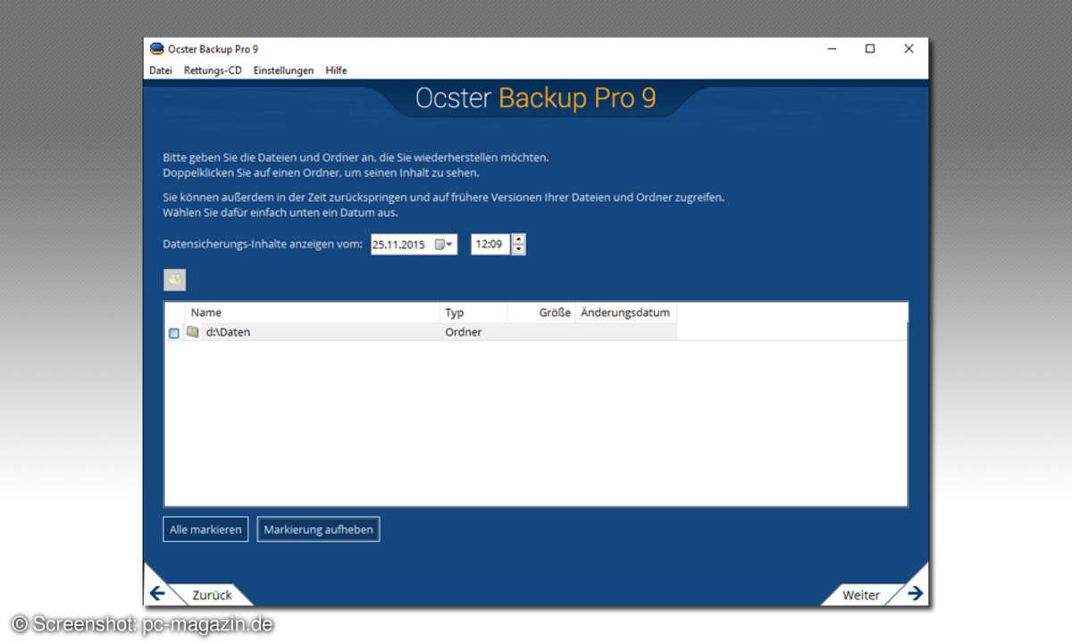 Ocster Backup Pro - Daten Wiederherstellen