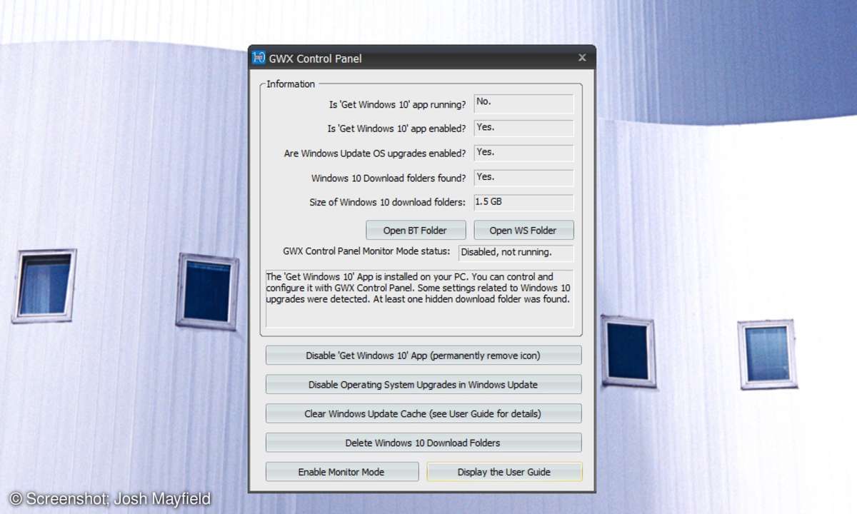 GWX Control Panel: Windows 10 Update anpassen